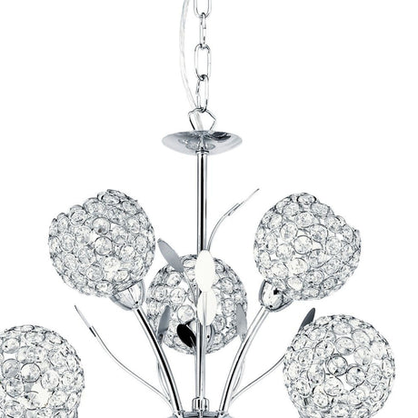 Searchlight Electric Bellis II 9Lt Pendant - Chrome & Clear Glass 5579-9CC