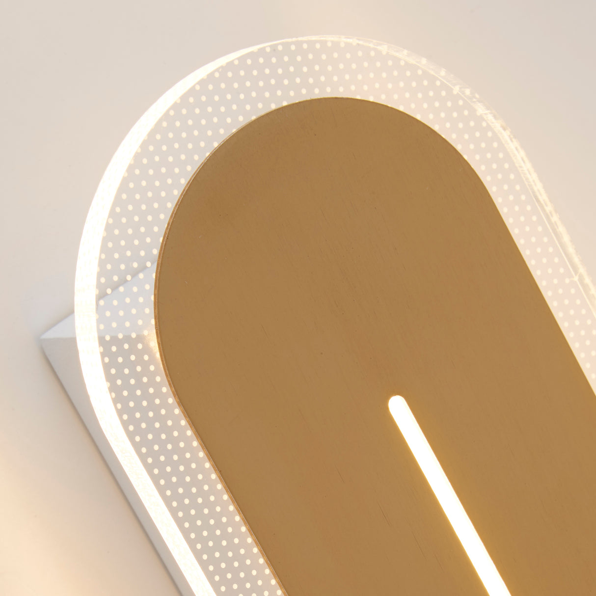 Searchlight Electric Couper LED Wall Light, Satin Brass Metal with Clear Acrylic 55910SB