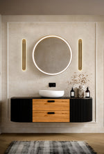 Searchlight Electric Couper LED Wall Light, Satin Brass Metal with Clear Acrylic 55910SB