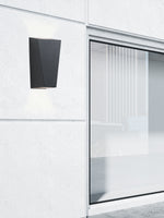 Searchlight Electric Sheffield Outdoor Wall Light  - Black Metal & Glass 5600-2BK-LED