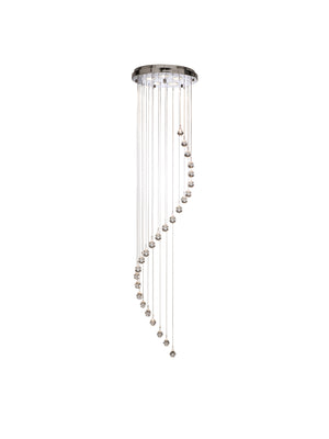 Hallway 5Lt Multi-Drop Pendant- Chrome Metal & Clear Crystal