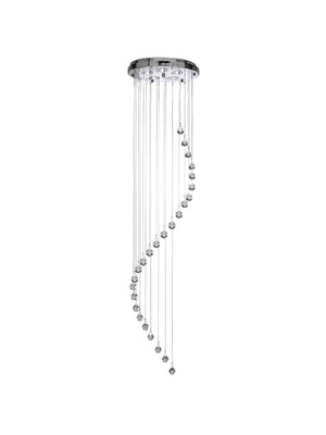 Searchlight Electric Hallway 5Lt Multi-Drop Pendant- Chrome Metal & Clear Crystal 5742CC