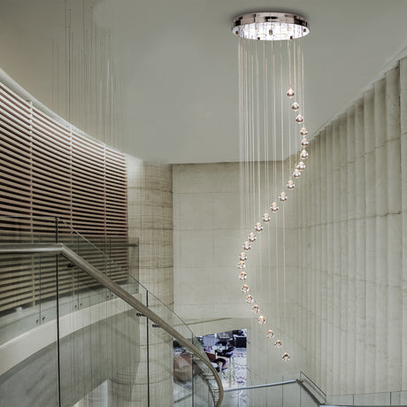 Searchlight Electric Hallway 5Lt Multi-Drop Pendant- Chrome Metal & Clear Crystal 5742CC
