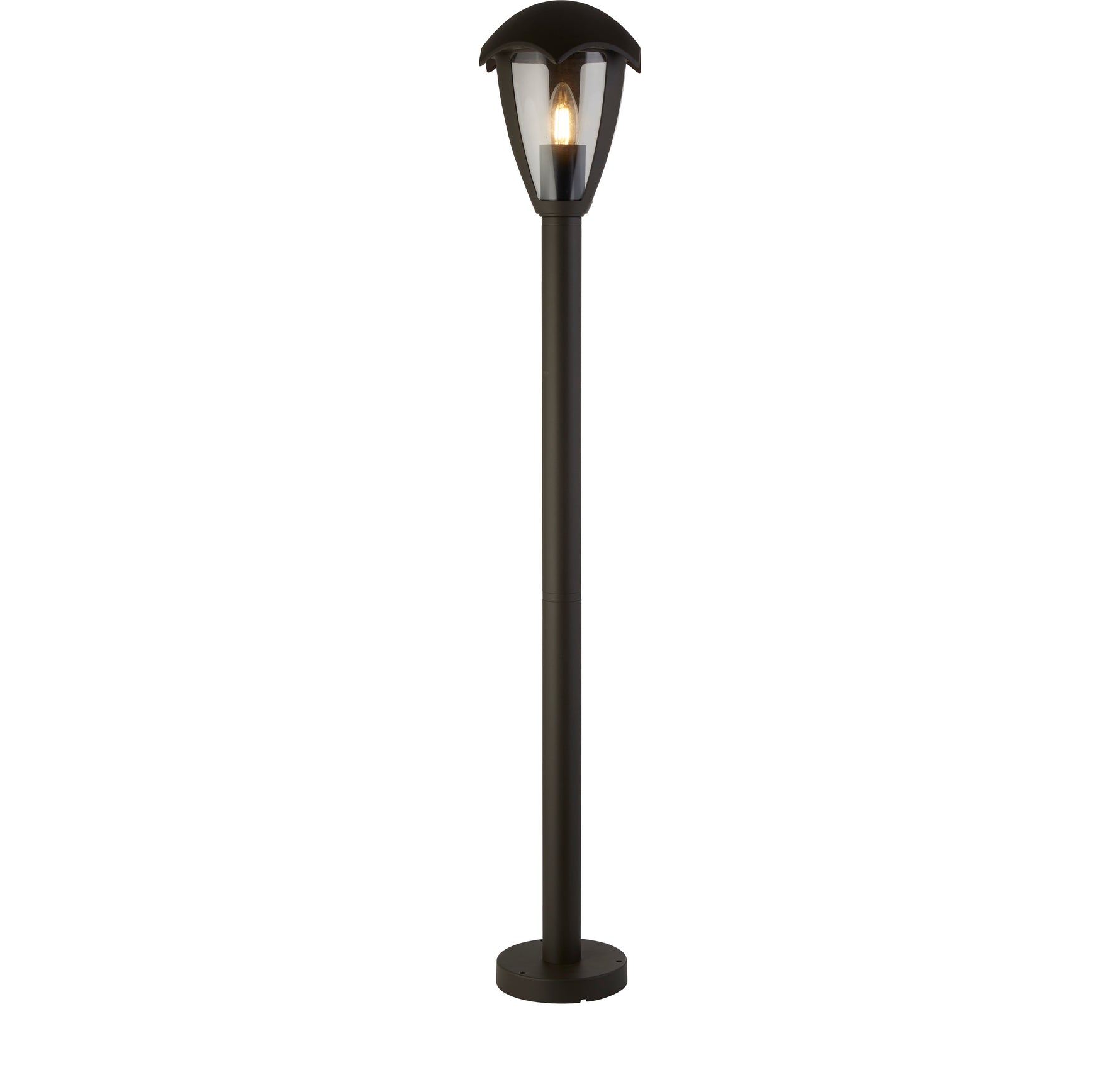 Bluebell Outdoor Post - Grey Metal & Clear Polycarb