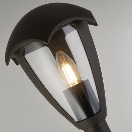 Searchlight Electric Bluebell Outdoor Post - Grey Metal & Clear Polycarb 57892-970