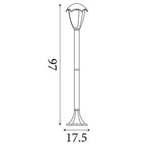 Searchlight Electric Bluebell Outdoor Post - Grey Metal & Clear Polycarb 57892-970