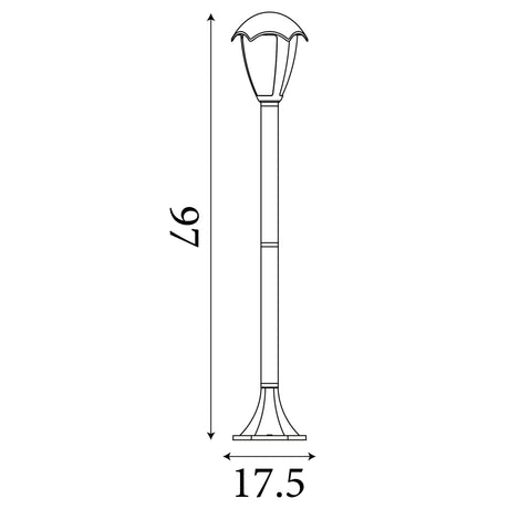 Searchlight Electric Bluebell Outdoor Post - Grey Metal & Clear Polycarb 57892-970