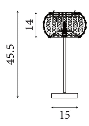 Searchlight Electric Marylin Table Lamp - Chrome, Crystal Glass & Sand Diffuser 5817CC