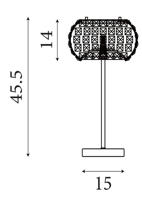 Searchlight Electric Marylin Table Lamp - Chrome, Crystal Glass & Sand Diffuser 5817CC