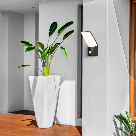 Searchlight Electric Copenhagen Wall Light - Black Metal & Opal Polycarbonate 58321BK