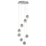 Searchlight Electric Marbles 8Lt Multi-Drop Pendant -  Chrome, Crushed Ice Shade 5848-8CC
