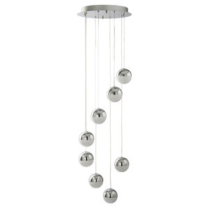 Searchlight Electric Marbles 8Lt Multi-Drop Pendant -  Chrome, Crushed Ice Shade 5848-8CC
