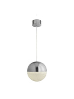 Searchlight Electric Marbles LED Pendant  -  Chrome Metal & Crushed Ice Shade 5881CC