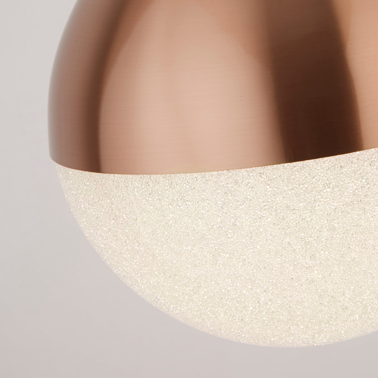 Searchlight Electric Marbles LED Pendant - Copper Metal & Crushed Ice Shade 5881CU