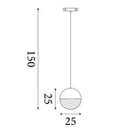 Searchlight Electric Marbles LED Pendant - Copper Metal & Crushed Ice Shade 5881CU