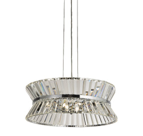 Uptown 7Lt Pendant/Semi-Flush - Chrome Metal & Clear Crystal