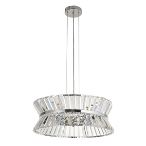 Searchlight Electric Uptown 7Lt Pendant/Semi-Flush - Chrome Metal & Clear Crystal 59410-7CC
