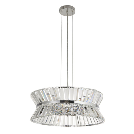 Searchlight Electric Uptown 7Lt Pendant/Semi-Flush - Chrome Metal & Clear Crystal 59410-7CC