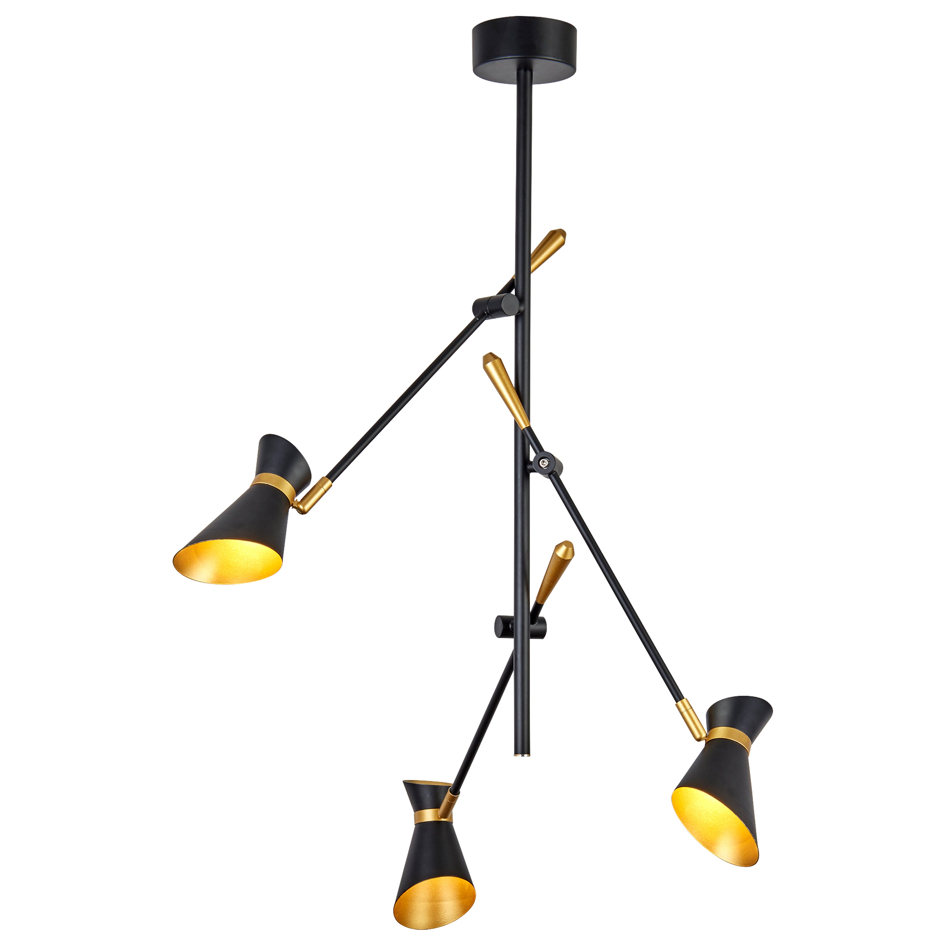 Diablo Spotlight 3Lt LED Ceiling Light - Matt Black Metal