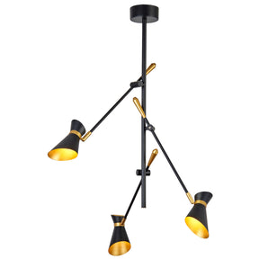 Diablo Spotlight 3Lt LED Ceiling Light - Matt Black Metal