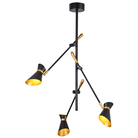 Diablo Spotlight 3Lt LED Ceiling Light - Matt Black Metal