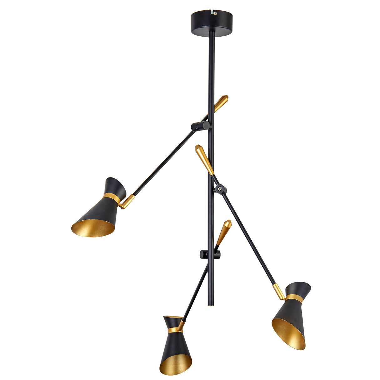 Searchlight Electric Diablo Spotlight 3Lt LED Ceiling Light - Matt Black Metal 5943-3BG