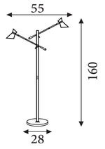 Searchlight Electric Diablo 2Lt Floor Lamp - Black & Gold Metal 5962-2BG