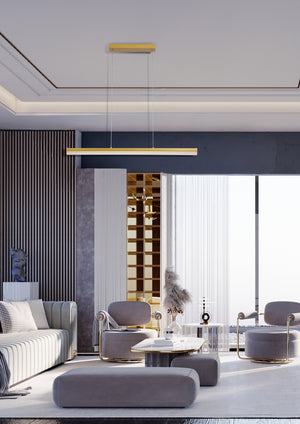 Searchlight Electric Madeleine LED Pendant Light, Gold metal 59736GO