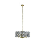 Searchlight Electric Iris 5Lt 48cm Round Pendant - Black Metal, Crystal & Brass 59811-5BSB