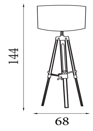 Searchlight Electric Easel Floor Lamp - Light Wood & Cream Linen Shade 6006BR