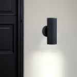 Searchlight Electric Metro Outdoor Wall Light - Silk Black Metal & Glass 6009-2BK-LED
