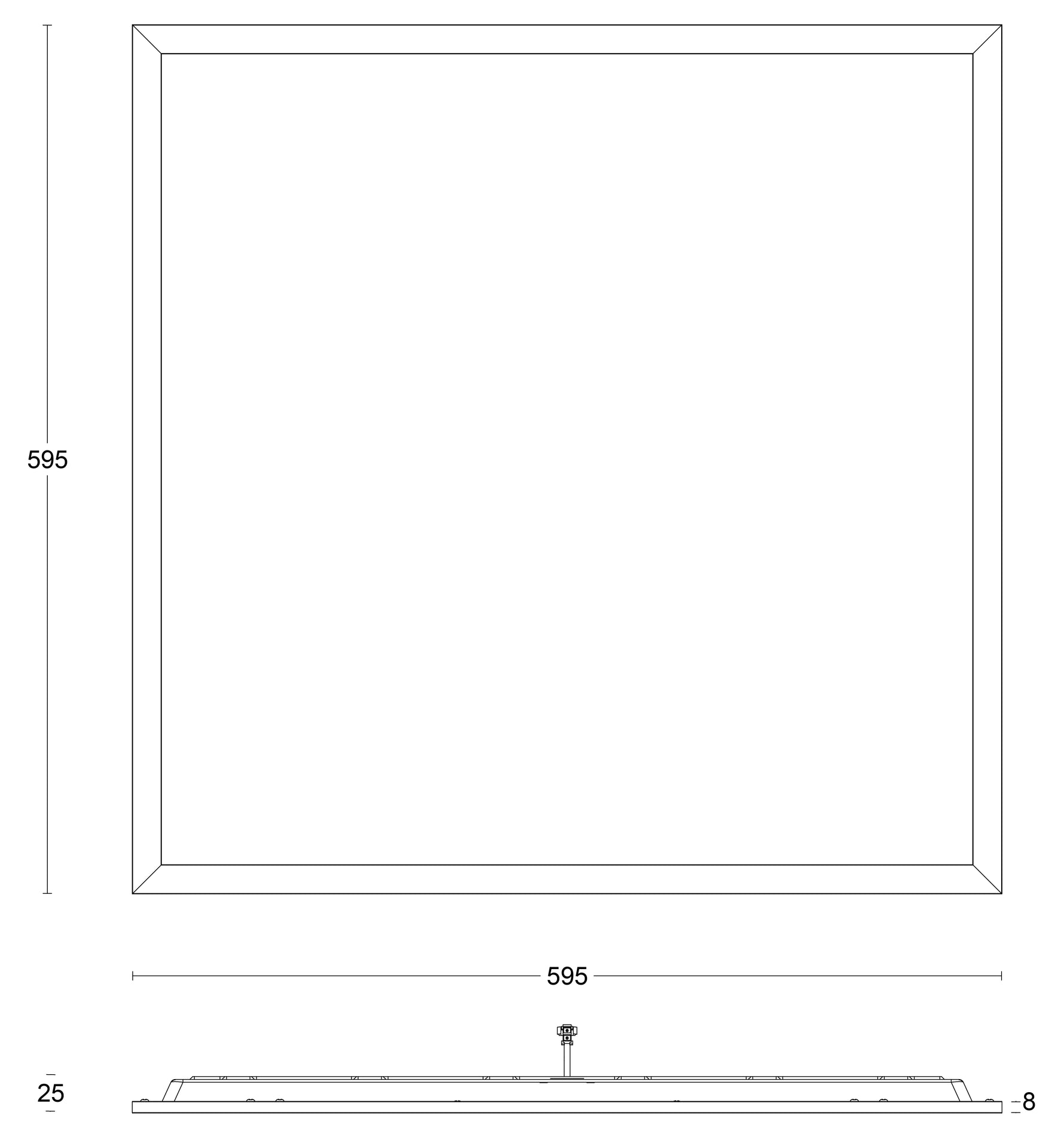JCC JC080237 Skytile Base 600 x 600 CCT 30W 3000/4000/5700K IP40 White Triac TP(a)
