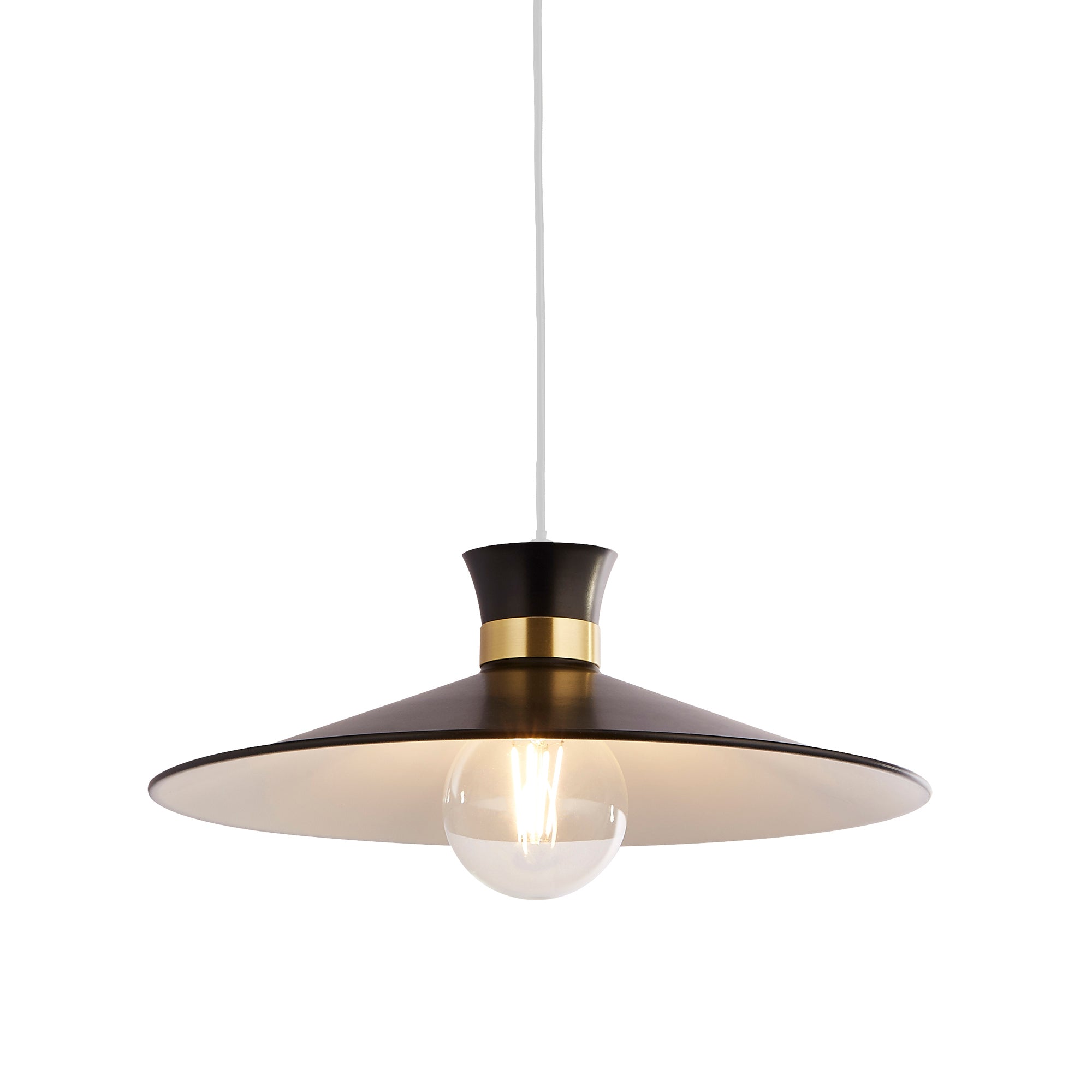 Balham Pendant - Black & Gold Metal