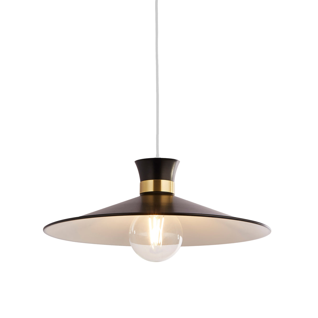 Balham Pendant - Black & Gold Metal
