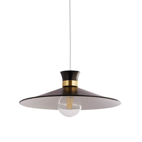 Searchlight Electric Balham Pendant - Black & Gold Metal 601891BK