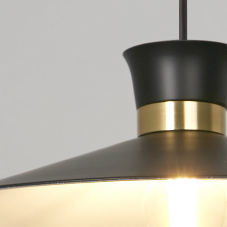 Searchlight Electric Balham Pendant - Black & Gold Metal 601891BK