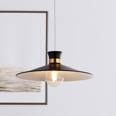 Searchlight Electric Balham Pendant - Black & Gold Metal 601891BK
