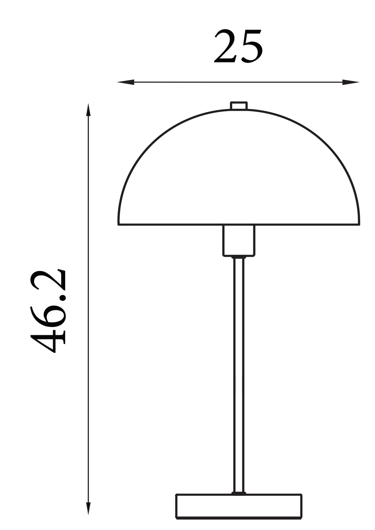 Searchlight Electric Mushroom Table Lamp - Black Metal 60231BK