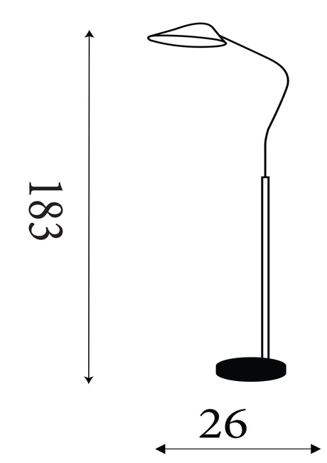 Searchlight Electric Swan Floor Lamp - Chrome & White Metal 60420WH