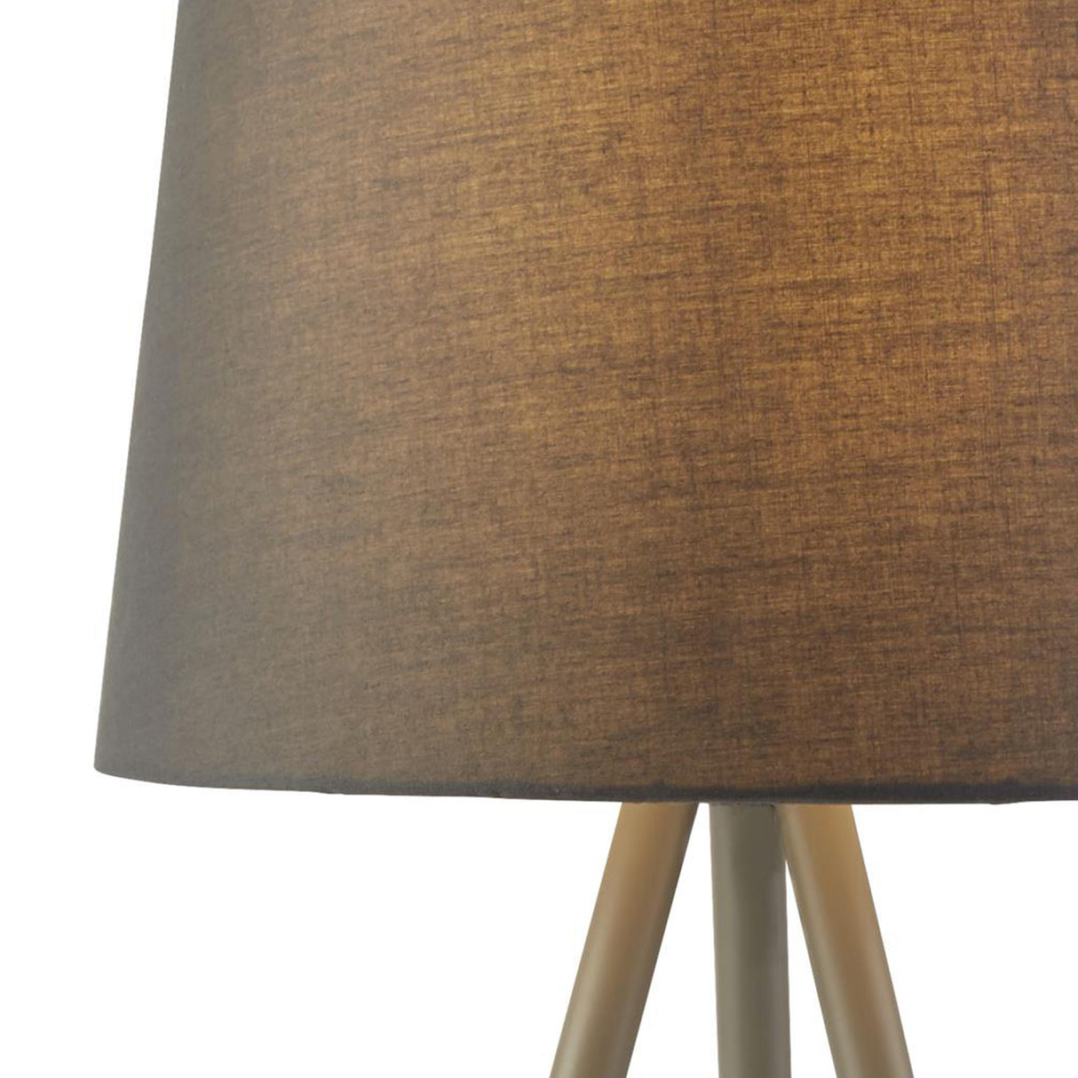 Searchlight Electric Rio Table Lamp - Satin Silver & Grey Metal & Grey Fabric 60421GY