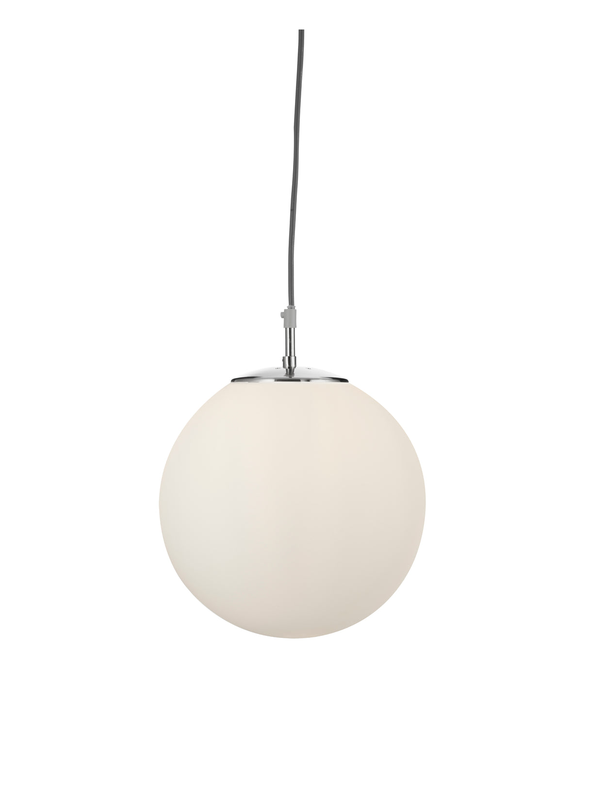 Atom Pendant - Satin Silver & Opal Glass
