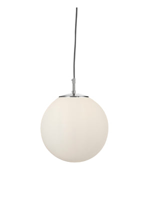 Atom Pendant - Satin Silver & Opal Glass