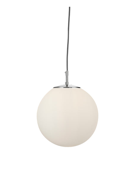 Atom Pendant - Satin Silver & Opal Glass