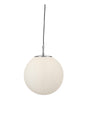Atom Pendant - Satin Silver & Opal Glass