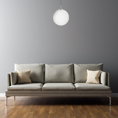Searchlight Electric Atom Pendant - Satin Silver & Opal Glass 6066