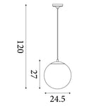 Searchlight Electric Atom Pendant - Satin Silver & Opal Glass 6066