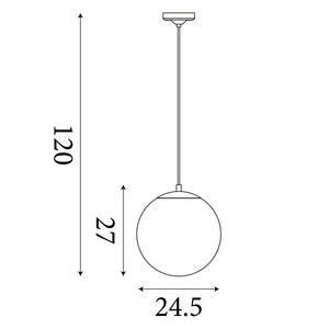 Searchlight Electric Atom Pendant - Satin Silver & Opal Glass 6066
