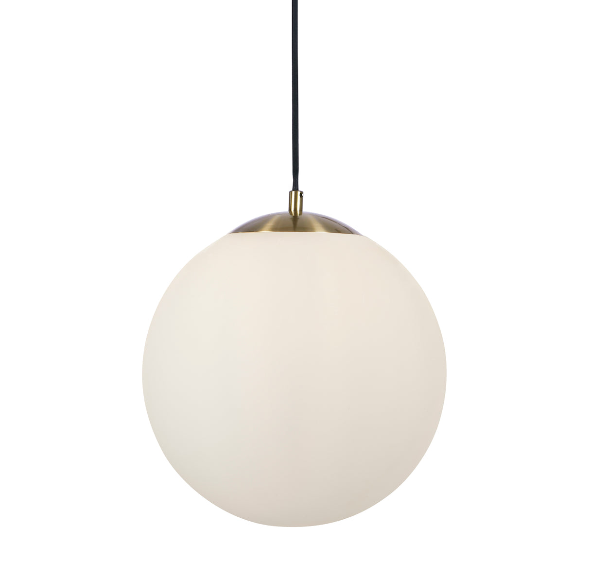 Atom II Pendant - Satin Brass & Opal Glass