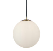 Atom II Pendant - Satin Brass & Opal Glass