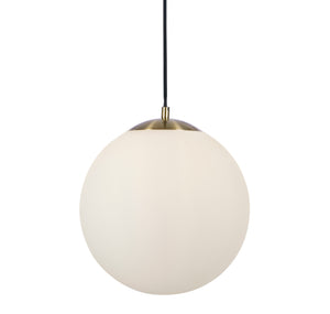 Atom II Pendant - Satin Brass & Opal Glass
